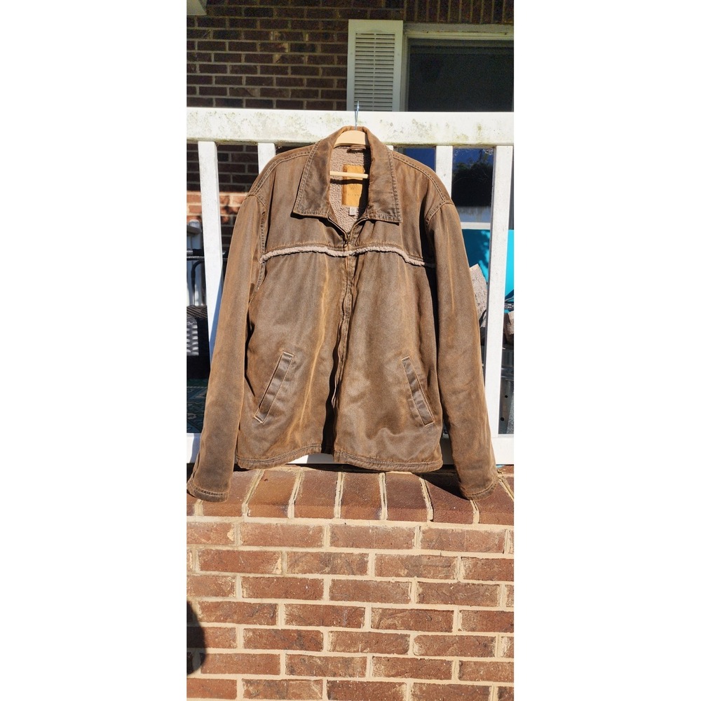 VINTAGE Men's Large Brown Industrial Exchange Lined Full Zip Jacket